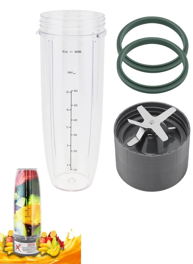 TQEONKL Blender Cup and Blade Replacement Parts, 32oz Juicer Cup and Extractor Blade Come with 2 Rubber Gaskets, Fit for NutriBullet High-Speed Blender/Mixer System 600W/900W Series - Image 1